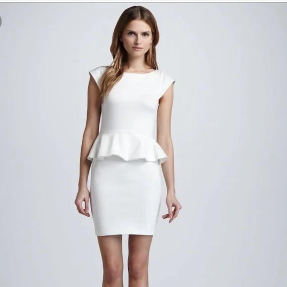 Alice + Olivia | Dresses | Alice Olivia White Peplum Dress | Poshmark